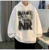 Mens Goth Letter Printed Hooded Sweatshirt American Style Vintage Tren