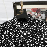 New 2021 Men 3D luxurious Wave point Polka dots Print Fashion Silk Casual Shirts Shirt high Pocket Long-sleeves S 2XL #A160
