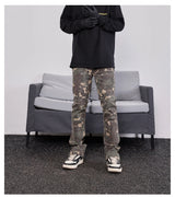 mens hip hop streetwear denim pants fashion camouflage pants 2023 harajuku cotton zipper joggers slim fit jeans trousers pants unique joggers style 2728