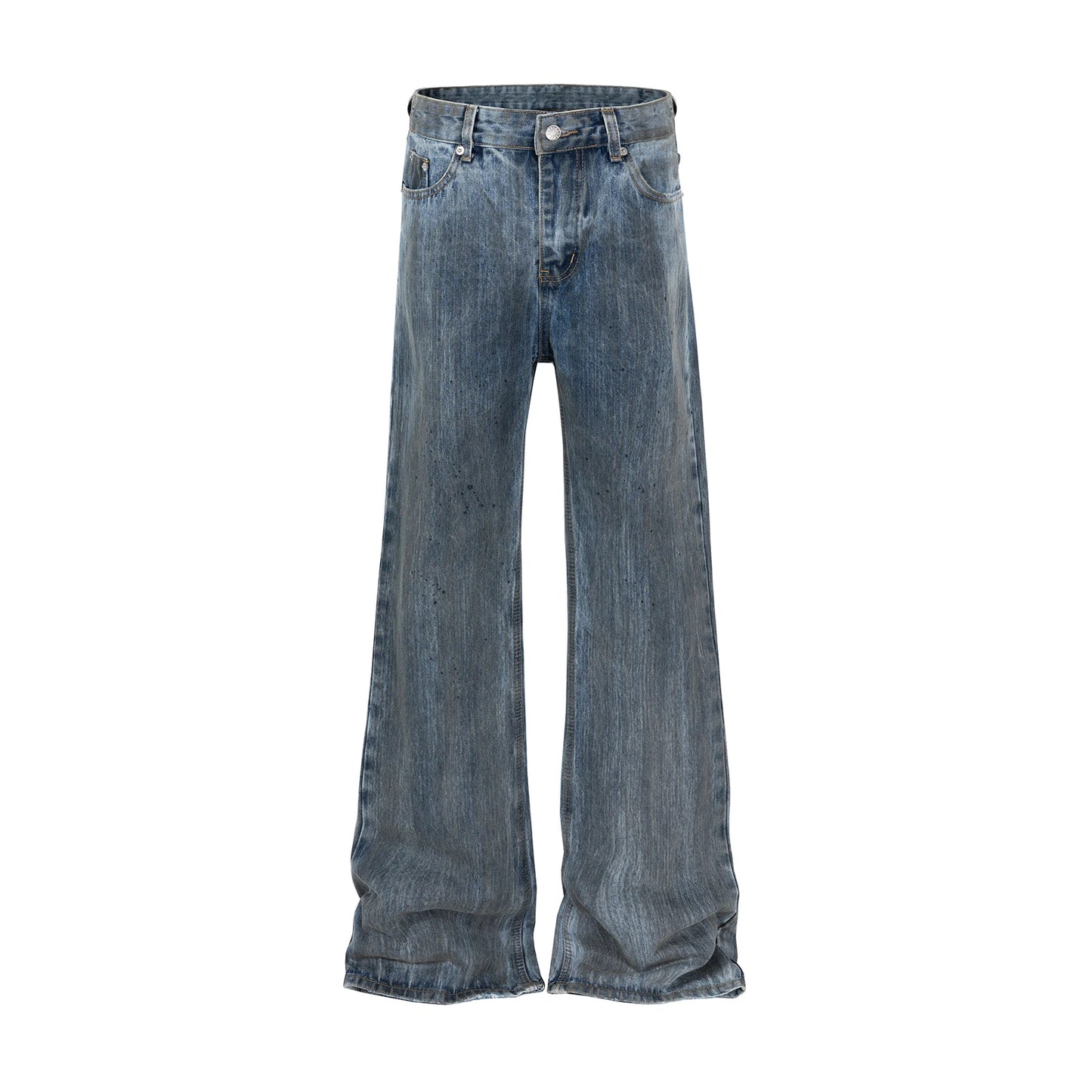 bamboo joint dirty dyed micro flared jeans for men streetwear washed pantalon homme boom cut denim trousers y2k baggy cargos multi-pocket cargos