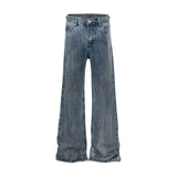 bamboo joint dirty dyed micro flared jeans for men streetwear washed pantalon homme boom cut denim trousers y2k baggy cargos multi-pocket cargos