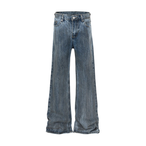 bamboo joint dirty dyed micro flared jeans for men streetwear washed pantalon homme boom cut denim trousers y2k baggy cargos multi-pocket cargos
