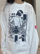 bold flame design top, high-street layer, cozy fashion fit, stylish street outfit, modern aesthetic appeal