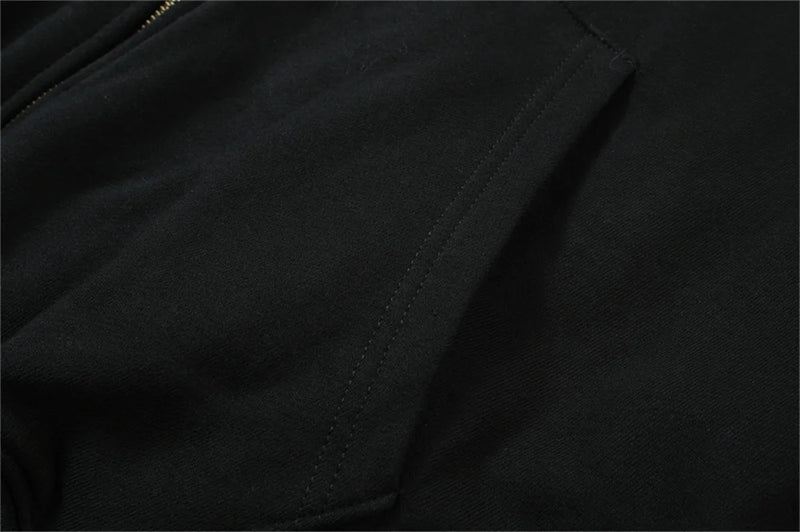gothic barcode glitch featuring undermycar 2024 new high quality shirt plaid cover with layered zipper open up hoodie black