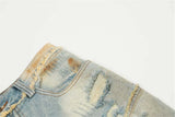 mens fashion ripped jeans blue straight baggy jeans trousers luxury loose casual distressed denim pants male unique jeans style 6055