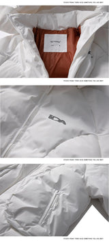 Hooded Down Jackets Winter Parkas Coats Men Solid Loose Casual Down Coats Padded Jackets Parkas Black