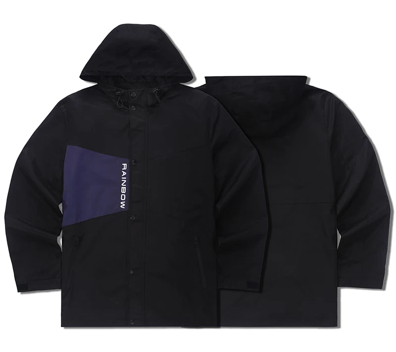 Streetwear parka zip-up quilted graffiti hooded