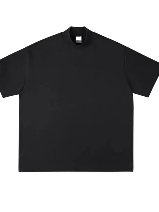 Anime Graphic tee – Korean Style Simple High End T Shirt Half Turtleneck Short S