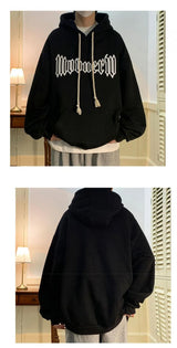 Autumn Vintage Gothic Letter Foam Printed Hooded Sweatshirts Hombre