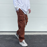 mens high street loose fit elastic waist pants winter warm fleece pants bottons hip hop drawstring sportwear sweatpants joggers unique joggers style 3060
