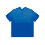 Spring Summer New Products Fried Color Wash Water Gradient Color Loose Short-sleeved Casual Basic Bottoming Round Neck