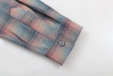 New 2023 Men Luxurious Rainbow plaid Fashion Cotton Casual Shirts Shirt High Pocket Long-sleeves Size 46 48 50 52#684