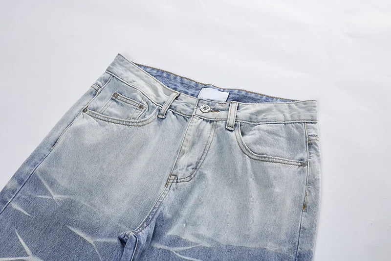 high street irregular tied dye biker jeans men denim straight jean pants 2023 motorcycle y2k trouser unisex hip hop casual pants unique jeans style 515