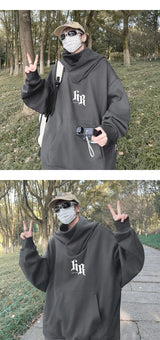 Autumn Ninja Neck Streetwear Hoodies Men Fleece Goth Letter Hip Hop Ho