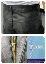 men brand fashion splice pocket loose casual wide leg leather baggy pant cityboy streetwear cargo motorcycle pants trousers unique cargo style 2565