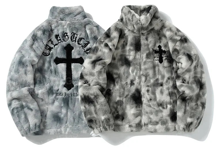fashion quality everyday graphic style mens-rabbit-fur-jacket-coats-hip-hop-cross-letters-winter-fleece-jacket-streetwear-casual-harajuku-coat-zip-up-fashion-outwear oversized a0fd4b hip high streetwear urban fit material print casual wear essential - premium style design unisex image hop streetwear design ID a3883