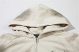 Vintage Zip Up Hoodie Jacket Y2K Punk Gothic Loose Washed Hooded Sweat