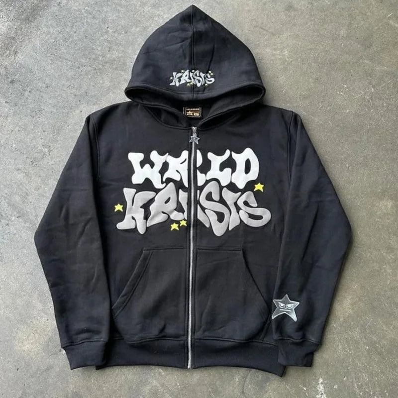Harajuku High Street Colorful Fashion Letter Print Oversized Hoodie Me