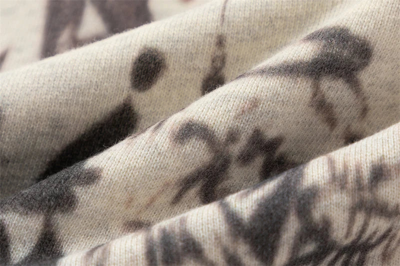 Vintage High Quality Hand Painted Graffiti Printed Washed Fleece Hoodi