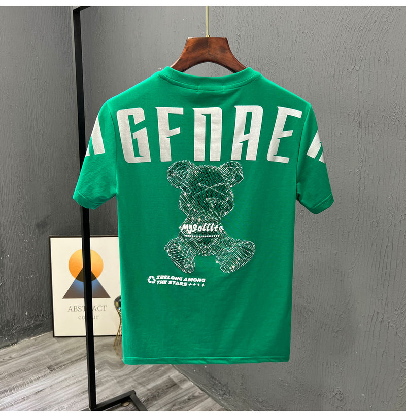 Cyberpunk Melting smiley – High Texture 2023 New Mens Fashion Letter Printed Bear Rhine