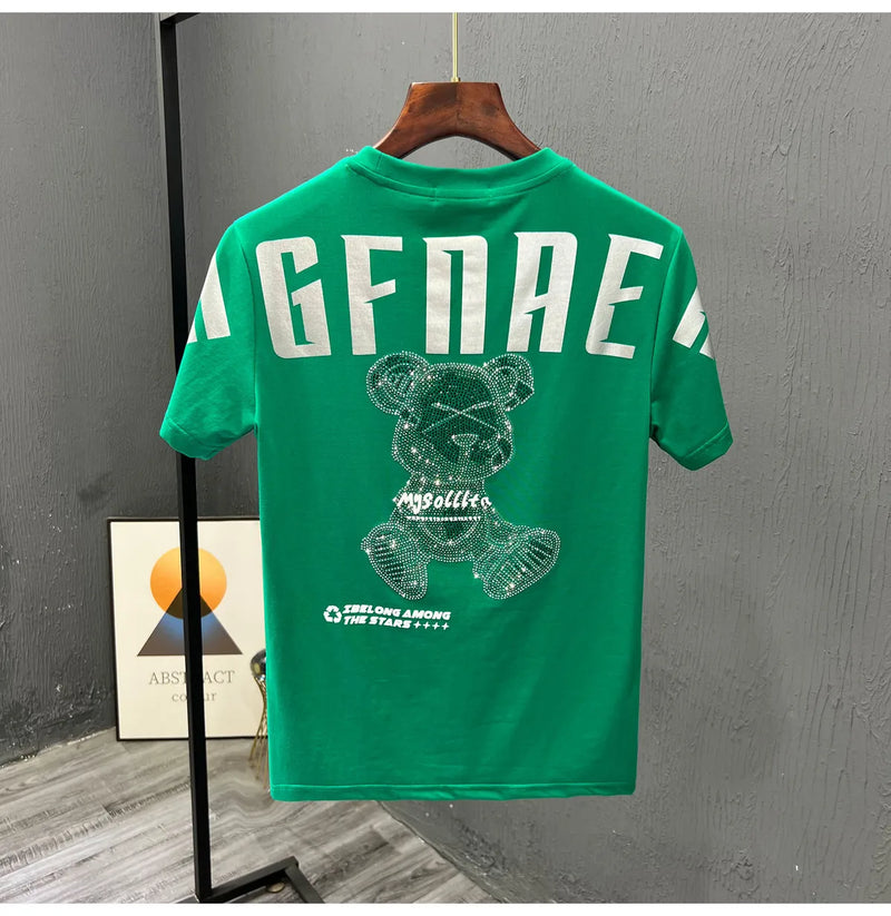 Cyberpunk Melting smiley – High Texture 2023 New Mens Fashion Letter Printed Bear Rhine
