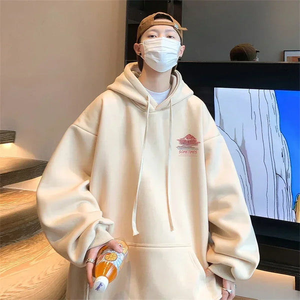 Mens Oversized Hoodie White With Hat 5Xl Plain Hoodies Oversize For Me