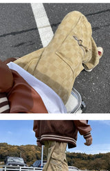 korean street ins overalls men women high street retro personality straight japanese style versatile loose y2k wide leg pants unique default style 3202