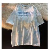Anime Tribal flame – Tie Dye Gradient Embroidered Short Sleeved T Shirt For Men P