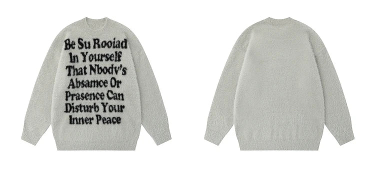 fashion knitted sweater mens winter o neck letters pullover streetwear unisex casual loose warm hairy sweaters jumper knitwear - high quality cotton hoodie, vintage look oversized hoodie, trendy hip hop fashion hoodie
