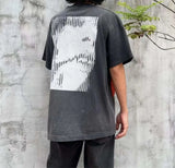 Y2K vintage t-shirt featuring new summer 24ss vintage retro portrait printing high street cotton casual loose tops t shirt pullover