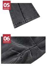 hi street black jeans side pockets patchwork cargo denim pants men streetwear hip hop baggy jeans trousers loose straight jeans unique cargo style 1870