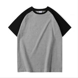 Cyberpunk Chrome logo – 220G Heavyweight T Shirt Patchwork Color Short Sleeved Mens