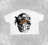 2000s Casual Mysterious Ninja Avatar Pattern Printed Gothic Loose Cotton Short Sleeves Hip Hop Y2K Top Men's and Women's tees