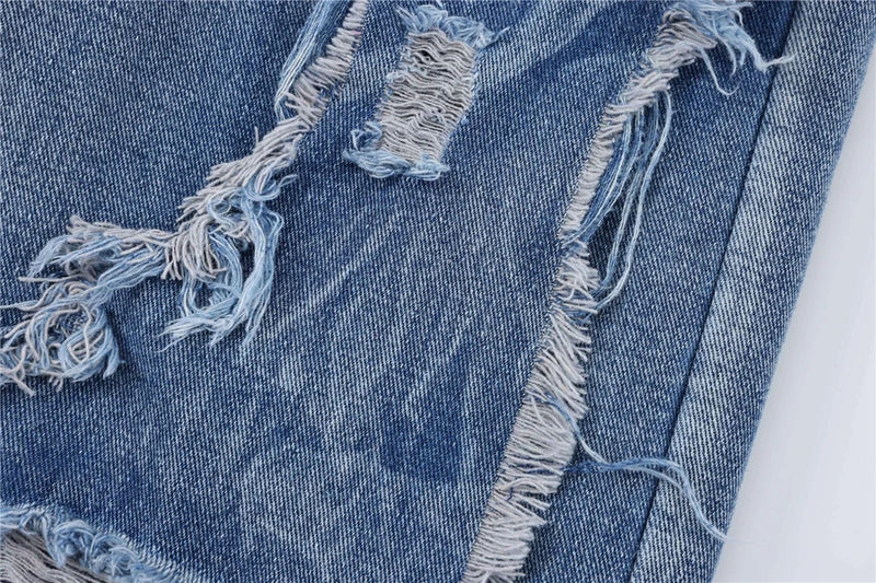 2024 ripped jeans high street straight trousers destroyed hole baggy denim pants vintage retro hip hop unique jeans style 419