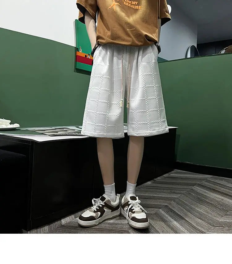 korean style niche casual shorts men summer workwear five point pants design trendy brand loose couple style retro sports pants unique shorts style 2150