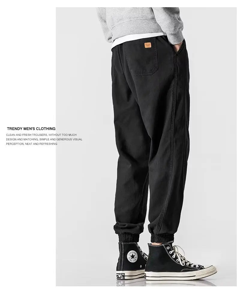 2024 autumn mens khaki cargo pants korean slim fit sports pants harajuku high street sweatpants casual mens clothing new unique joggers style 4385
