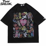 Grunge Vintage t-shirt – Men Oversize T Shirt Hip Hop Streetwear Painting Letter Hear