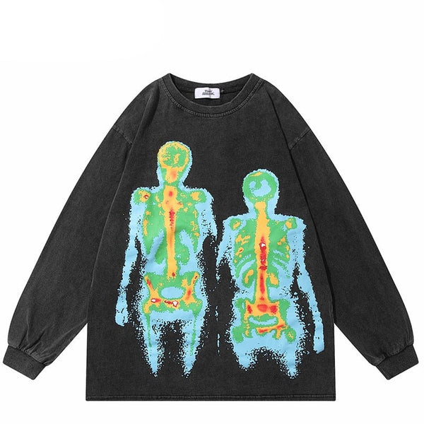 "Skeleton Twins" Unisex Men Women Streetwear Graphic Sweatshirt Daulet Apparel