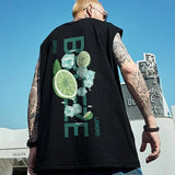 Vaporwave Barcode glitch – New Lemons Print Graphic T Shirt Vintage Loose Tank Top Casual