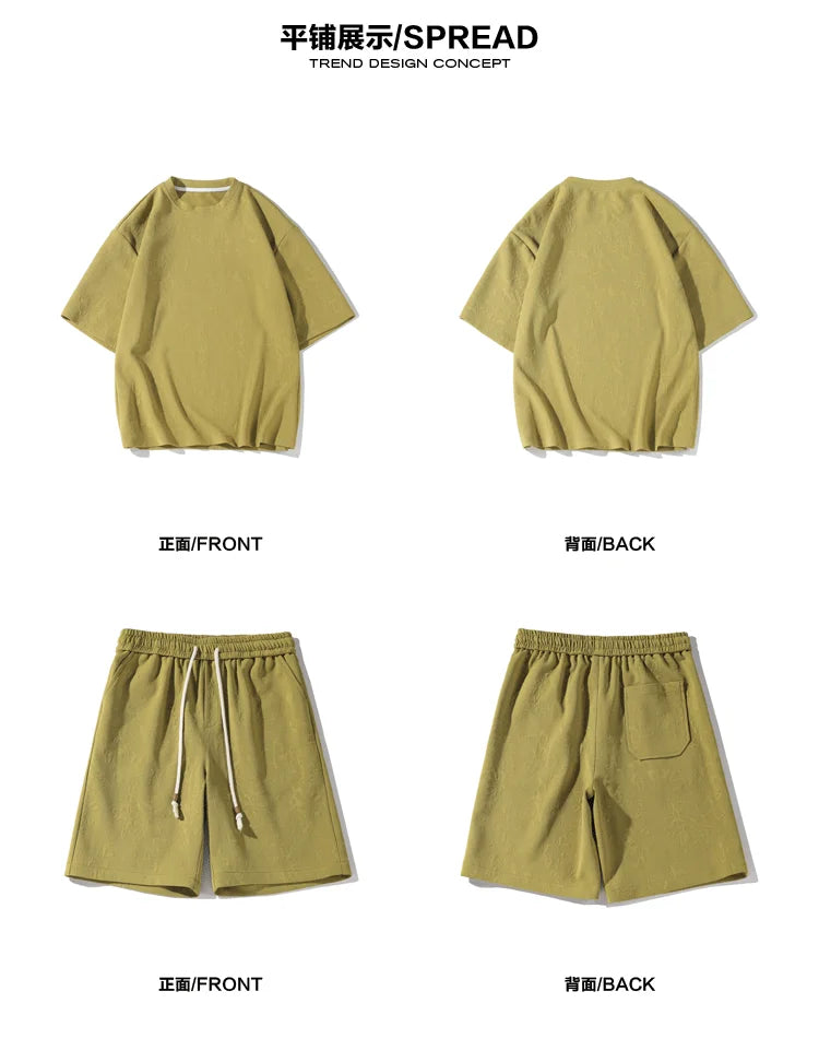 2024 New Men's Tracksuit Short Sets Classic Short Sleeve Top Sportswear Two-piece Set Summer Casual Outfit