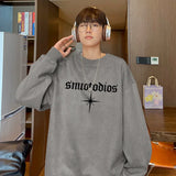Korean Suede Round Neck Velvet Sweatshirt Spring, Autumn and Winter Loose Personality New Retro Y2K Jacket Heavy Student Top