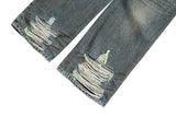 vintage men jeans blue baggy denim pants dirty washed retro loose straight jeans trousers unique jeans style 5998