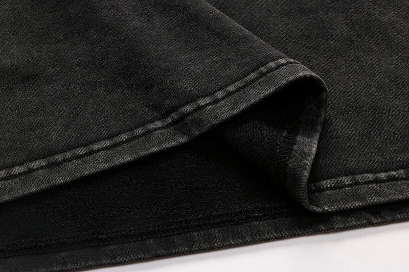 Rainbowtouches Washed Long Shirts For Men Fashion Design Printed Cotton Tidal Current Comfortable Style Black Men's Clothing