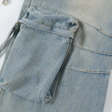 vintage multi pocket baggy jeans mens harajuku cargo denim pants retro hip hop straight loose jean pants men clothing utility cargo pants