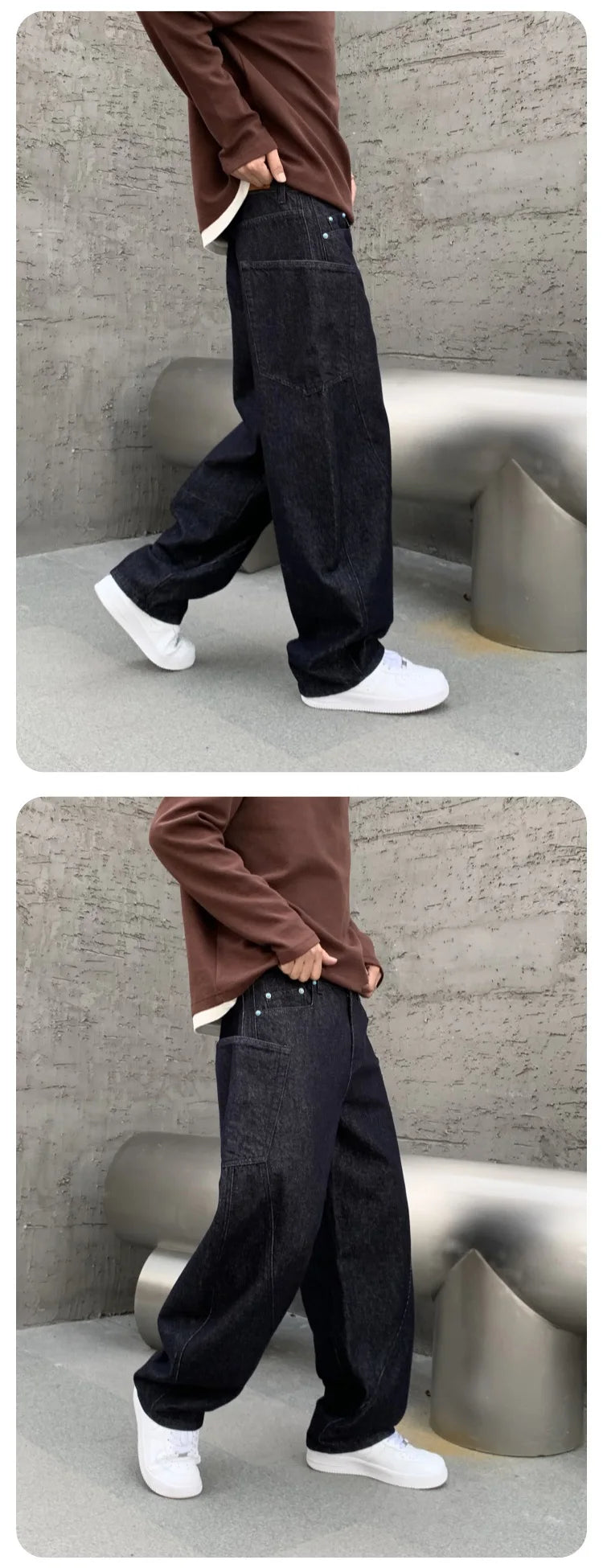 men denim streetwear fashion brand hip hop loose casual wide leg cargo harem jeans pant cityboy y2k baggy jeans trousers unique cargo style 1907