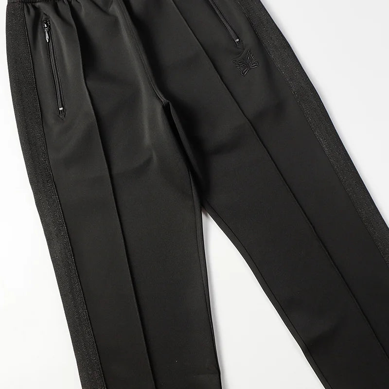 blue pattern embroidery casual motion pants men woman fashion street side edge weaving straight cylinder trousers unique default style 4799