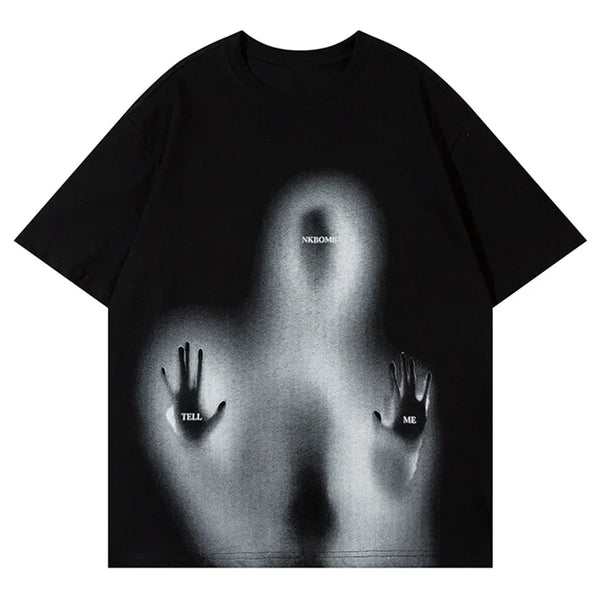 Trapwear Graphic tee – Men Y2K Oversize T Shirts Punk Gothic Unreal Figure Sos Grap