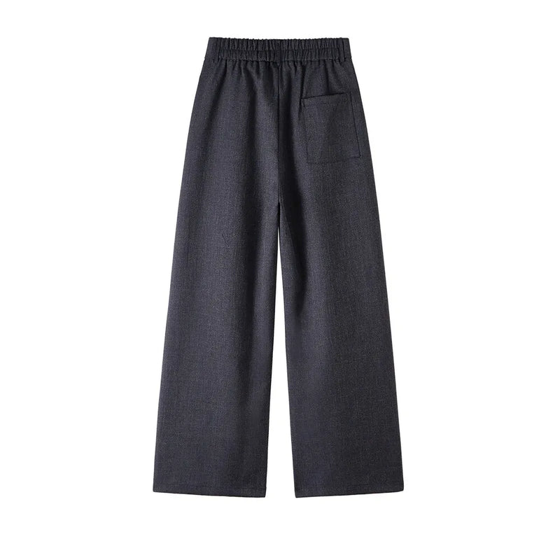 men loose casual korean streetwear fashion vintage straight wide leg suit pants trousers cityboy baggy pants unique default style 1740