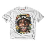 New Trendy Brand Anime Cartoon Printed Oversized T-shirt Shirt Women Y2k High Street Retro Cotton Round Neck Short-sleeved Men