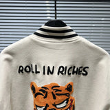 streetwear jacket featuring new luxury 2022 men beige embroidery tiger roll in riches varsity coats jackets down coats cotton warm winter thicken a571 design – premium quality jacket for men
